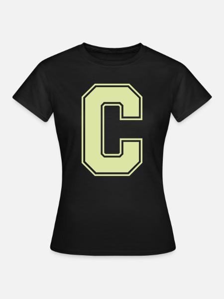 Blockbuchstabe C im Varsity-Stil - Frauen T-Shirt - Schwarz