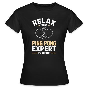 Cadeau pour un joueur de tennis de table de ping-pong - T-shirt Femme - noir - Devant - AI Model Female 172 dark (172cm)