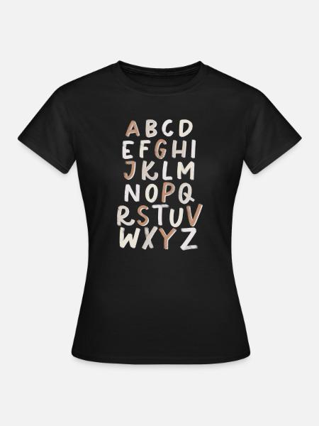 Alphabet Letters - Frauen T-Shirt - Schwarz