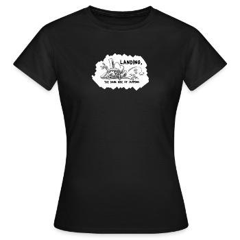 Landing - T-shirt Femme - noir - Devant - AI Model Female 172 dark (172cm)