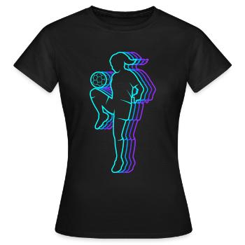 Fussball vintage Fußballerin Damen Fußball Mädchen - Frauen T-Shirt - Schwarz - Vorne - AI Model Female 172 dark (172cm)