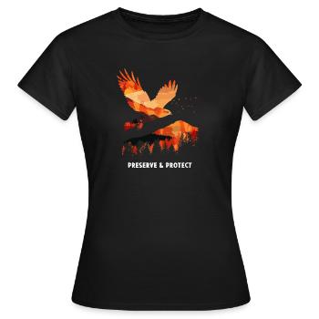 Preserrve & Protect Red Milan Bird of Prey - Women's T-Shirt - black - Front - AI Model Female 172 dark (172cm)
