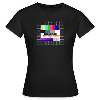 Fernseh-Testbild Big Bang Mac Display Screenshot - Frauen T-Shirt - Schwarz - Vorne - AI Model Female 172 dark (172cm)