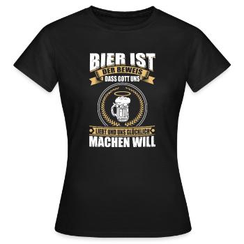 Bier ist der Beweis... - Frauen T-Shirt - Schwarz - Vorne - AI Model Female 172 dark (172cm)
