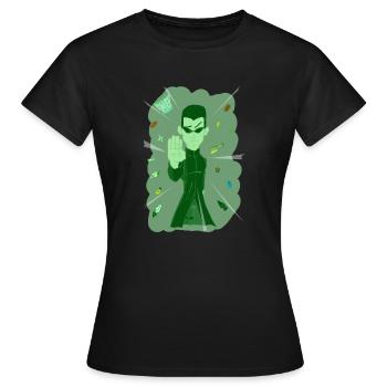 STOP - T-shirt Femme - noir - Devant - AI Model Female 172 dark (172cm)