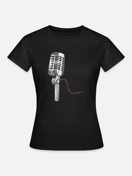 Mikrofon - Frauen T-Shirt - Schwarz