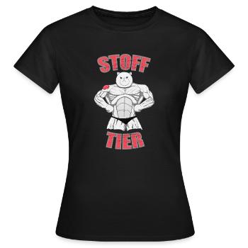 Stofftier - Frauen T-Shirt - Schwarz - Vorne - AI Model Female 172 dark (172cm)