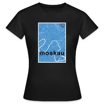 Moscou hipster carte de la ville bleu - T-shirt Femme - noir - Devant - AI Model Female 172 dark (172cm)