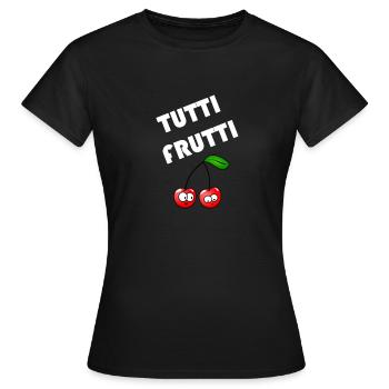 Populaire Proverbs Tutti Frutti Design - T-shirt Femme - noir - Devant - AI Model Female 172 dark (172cm)