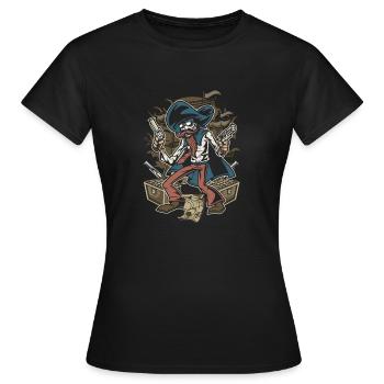Trésor de pirate - T-shirt Femme - noir - Devant - AI Model Female 172 dark (172cm)