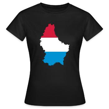 Luxembourg - T-shirt Femme - noir - Devant - AI Model Female 172 dark (172cm)