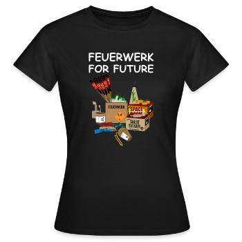 Feu d'artifice pour le futur Pyro - T-shirt Femme - noir - Devant - AI Model Female 172 dark (172cm)
