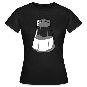 Salz Spender Design - Frauen T-Shirt - Schwarz - Vorne - AI Model Female 172 dark (172cm)