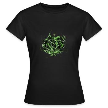 Thc chanvre cannabis aux champignons psychédéliques verts - T-shirt Femme - noir - Devant - AI Model Female 172 dark (172cm)