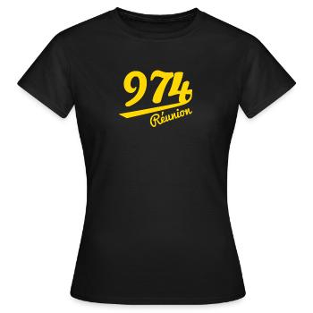 974 - Reunion Island - Women's T-Shirt - black - Front - AI Model Female 172 dark (172cm)