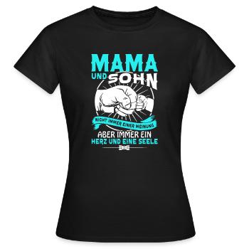 Stolz Mama Sohn Tochter Mom Mutter Geschenk Spruch - Frauen T-Shirt - Schwarz - Vorne - AI Model Female 172 dark (172cm)
