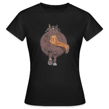 Lustige Mein Pony von hinten Zeichnung - Frauen T-Shirt - Schwarz - Vorne - AI Model Female 172 dark (172cm)