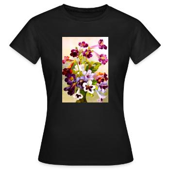 Veilchen - Frauen T-Shirt - Schwarz - Vorne - AI Model Female 172 dark (172cm)