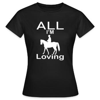 Horse Horse Riding - Women's T-Shirt - black - Front - AI Model Female 172 dark (172cm)