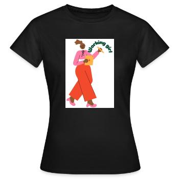 Working girl - Women's T-Shirt - black - Front - AI Model Female 172 dark (172cm)