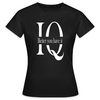 IQ White - Frauen T-Shirt - Schwarz - Vorne - AI Model Female 172 dark (172cm)