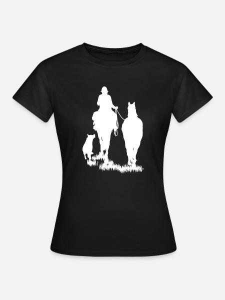 Pferde Heeler Silhouette - Frauen T-Shirt - Schwarz