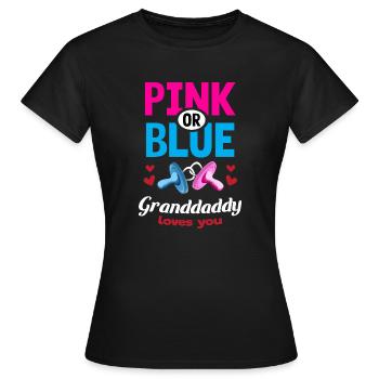 Grand-père rose ou bleu vous aime Le genre révèle - T-shirt Femme - noir - Devant - AI Model Female 172 dark (172cm)