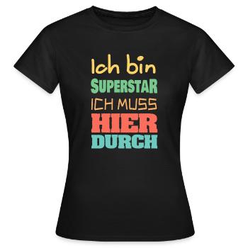 superstar - Frauen T-Shirt - Schwarz - Vorne - AI Model Female 172 dark (172cm)