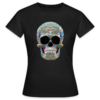 Jewelled skull - Women's T-Shirt - black - Front - AI Model Female 172 dark (172cm)