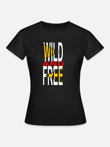 wild and free 1 - Frauen T-Shirt - Schwarz