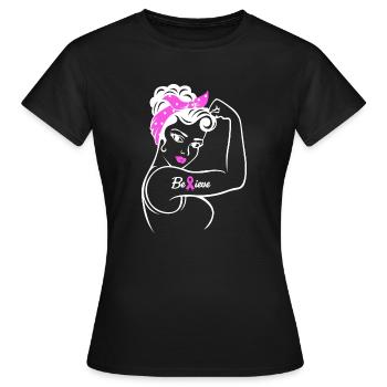 Believe | Breast cancer awareness - Women's T-Shirt - black - Front - AI Model Female 172 dark (172cm)