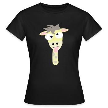 Crazy giraffe head - Women's T-Shirt - black - Front - AI Model Female 172 dark (172cm)