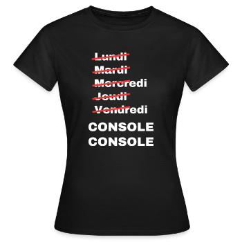 week-end console - T-shirt Femme - noir - Devant - AI Model Female 172 dark (172cm)