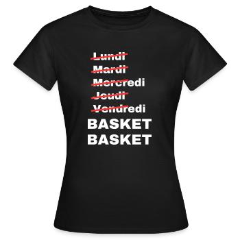 week-end basket - T-shirt Femme - noir - Devant - AI Model Female 172 dark (172cm)