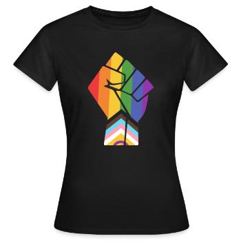 Pride Fist Pride Progress Design für Equality - Frauen T-Shirt - Schwarz - Vorne - AI Model Female 172 dark (172cm)