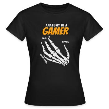 Anatomie d’un joueur - T-shirt Femme - noir - Devant - AI Model Female 172 dark (172cm)