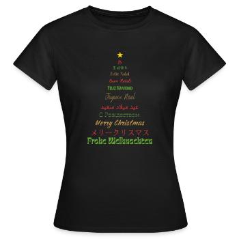 JOYEUX NOEL MULTI-LANGUES - T-shirt Femme - noir - Devant - AI Model Female 172 dark (172cm)