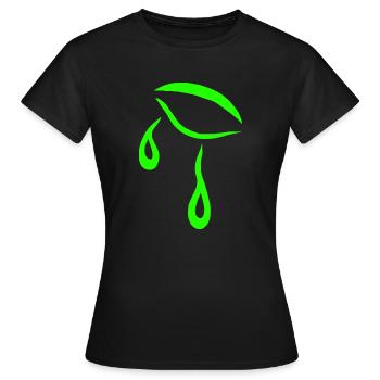 Wimpern Grüne Tattoo Tränen - Frauen T-Shirt - Schwarz - Vorne - AI Model Female 172 dark (172cm)