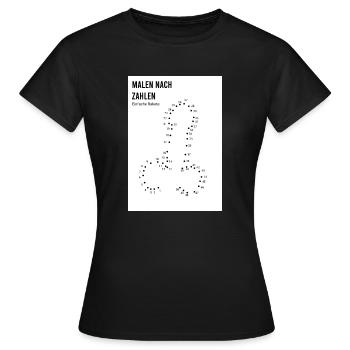 Malen nach Zahlen - Einfache Rakete - Frauen T-Shirt - Schwarz - Vorne - AI Model Female 172 dark (172cm)