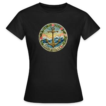 Küstendeern Vintage Anker - Frauen T-Shirt - Schwarz - Vorne - AI Model Female 172 dark (172cm)