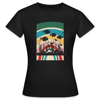 Calmar d’aquarium - T-shirt Femme - noir - Devant - AI Model Female 172 dark (172cm)