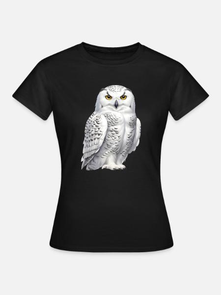 Schnee-Eule - Frauen T-Shirt - Schwarz