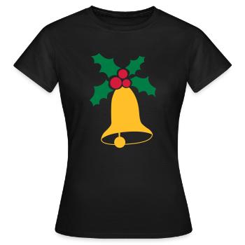 Cloches de Noël - T-shirt Femme - noir - Devant - AI Model Female 172 dark (172cm)