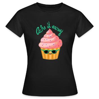 Gâteau-le facilement - T-shirt Femme - noir - Devant - AI Model Female 172 dark (172cm)