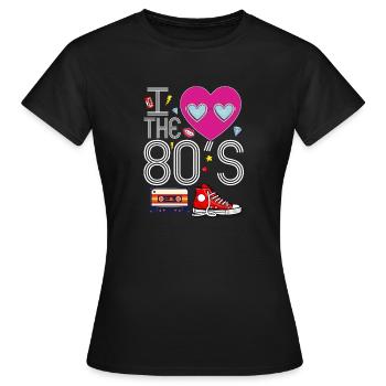 I Heart The 80's - T-shirt Femme - noir - Devant - AI Model Female 172 dark (172cm)