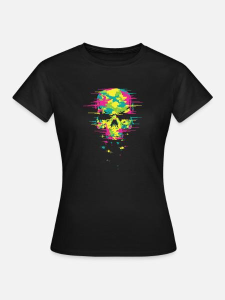 Techno Totenkopf - Frauen T-Shirt - Schwarz
