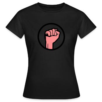 protest, demonstration - Women's T-Shirt - black - Front - AI Model Female 172 dark (172cm)
