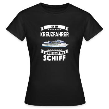 Kreuzfahrer Kreuzfahrt Kreuzfahrtschiff Geschenk - Frauen T-Shirt - Schwarz - Vorne - AI Model Female 172 dark (172cm)