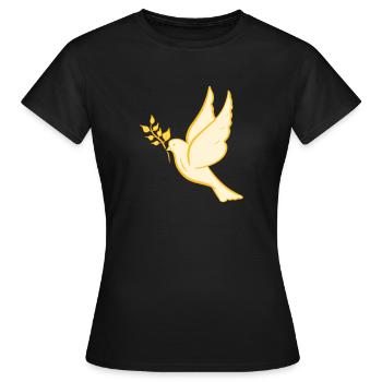 Friedenstaube, hand gezeichnet. Friedenssymbol - Frauen T-Shirt - Schwarz - Vorne - AI Model Female 172 dark (172cm)