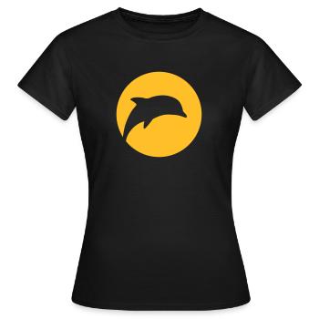 Le dauphin au clair de lune - T-shirt Femme - noir - Devant - AI Model Female 172 dark (172cm)